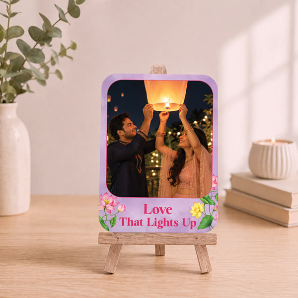 Personalized Love That Lights Up Easel Photo Stand