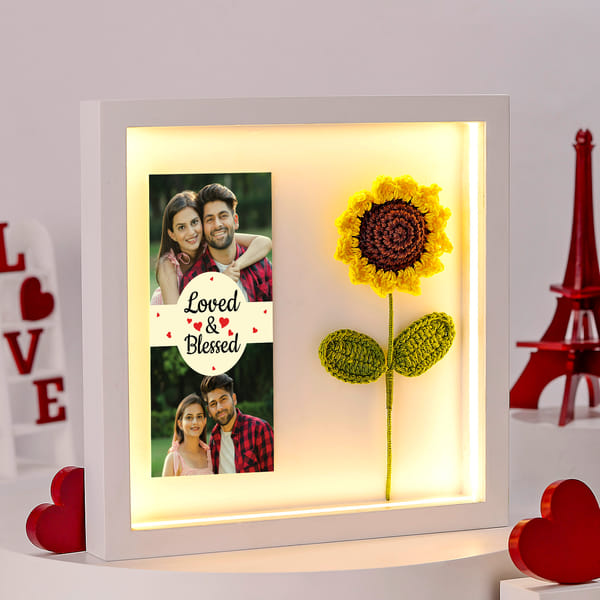 Personalized Loved And Blessed LED Photo Frame For Couples