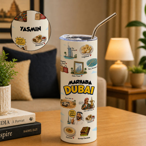 Personalized Marhaba Dubai Stainless Steel Sipper