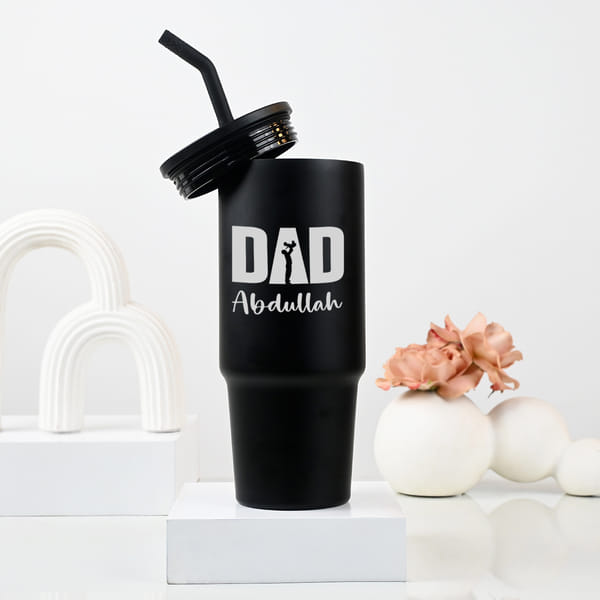 Personalized Matte Black Tumbler for Father's Day