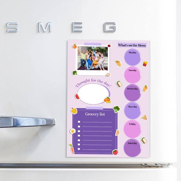 Personalized Meal and Grocery Tracker Fridge Magnet