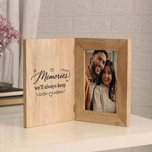 Personalized Memories We Keep Wooden Book Frame