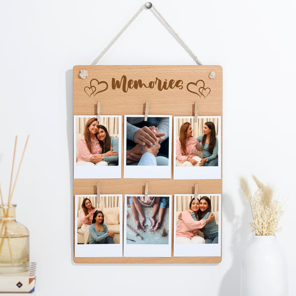 Personalized Memories Wooden Photo Board For Mom