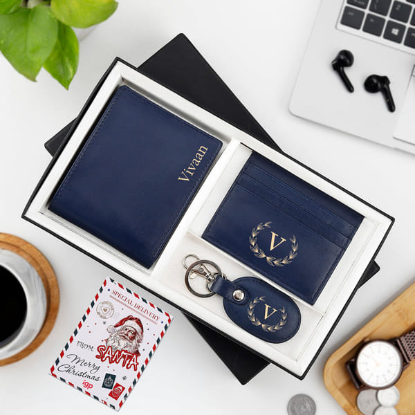 Personalized Men's Leather Wallet Gift Box For Secret Santa