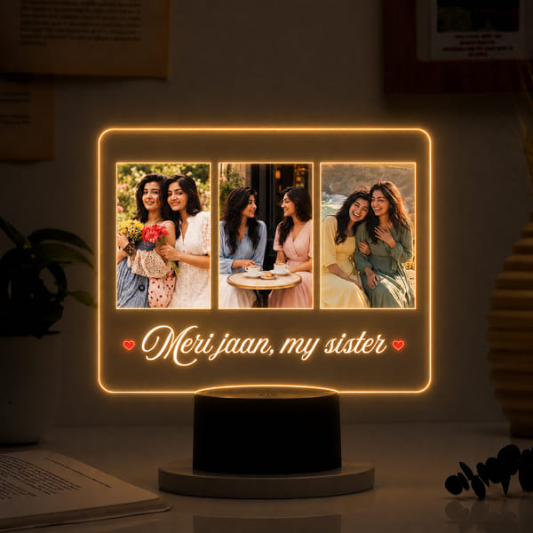 Personalized Meri Jaan My Sister LED Photo Frame