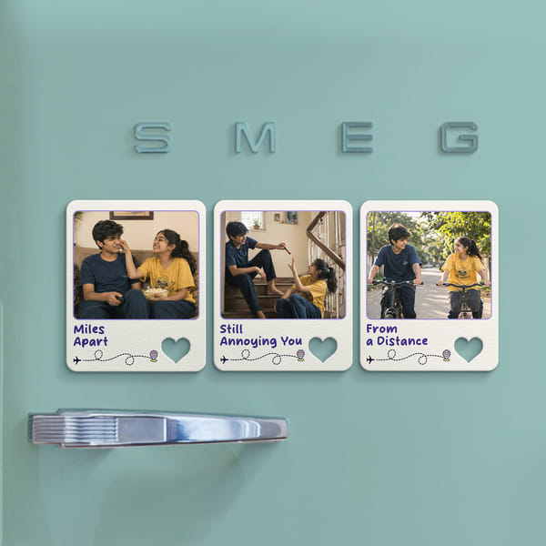 Personalized Miles Apart Memories Fridge Magnet for Rakhi