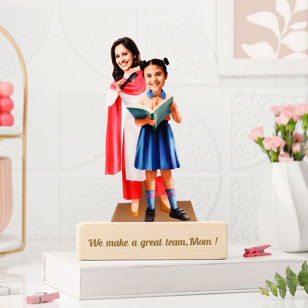 Personalized Mom And Daughter Caricature