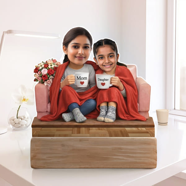 Personalized Mom & Daugher Caricature