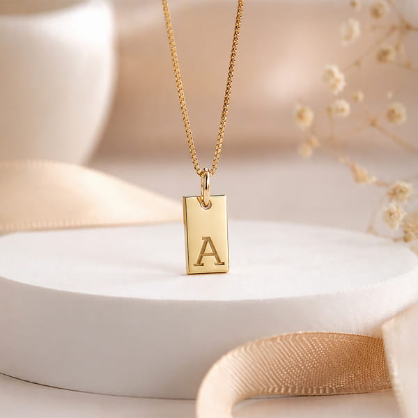 Personalized Mom's Golden Initial Necklace