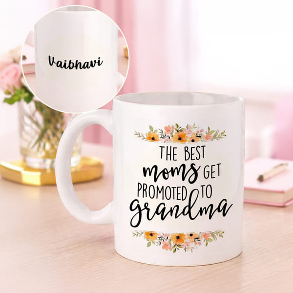 Personalized Mom to Grandma Floral Mug