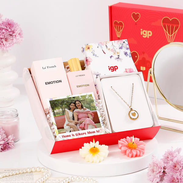 Personalized Mother's Day Heart Pendant & Perfume Hamper