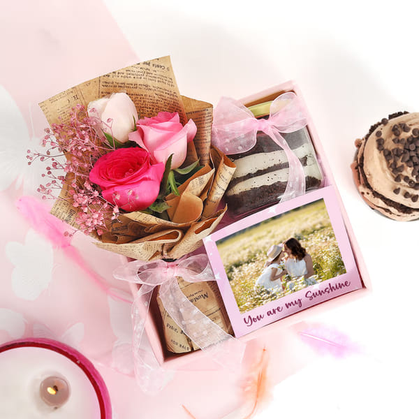 Personalized Mother's Day Wrapped in Pink Hamper