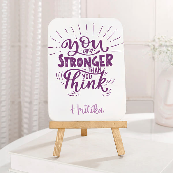 Personalized Motivational Quote Plaque | Same Day Delivery | Purple Tabletop Inspiration Sign with W
