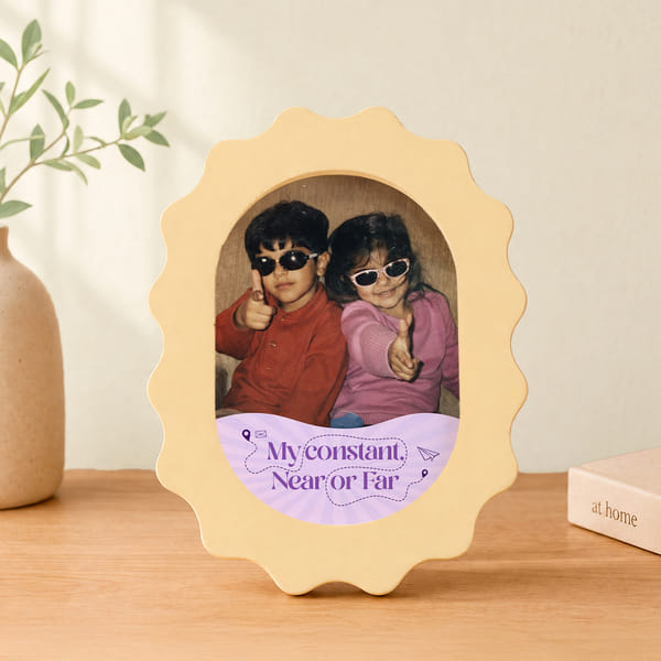 Personalized My Constant Sibling Scalloped Photo Frame