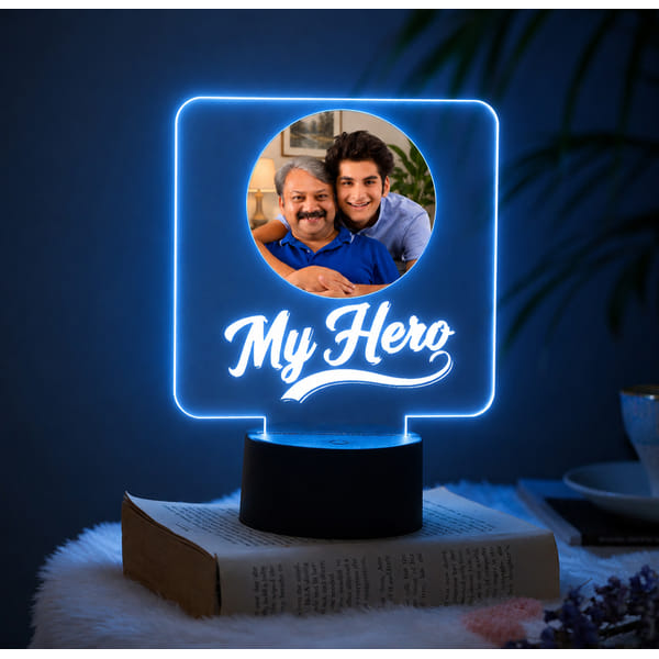 Personalized My Hero Led Photo Lamp for Father's Day