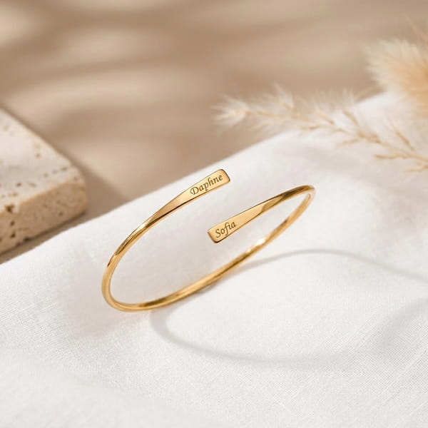 Personalized Name Handcuff Bracelet for Mother Day
