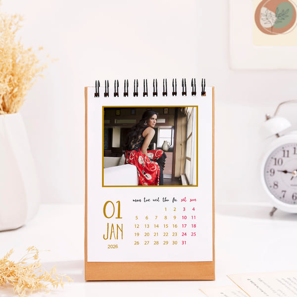 Personalized New Year Calendar in Yellow