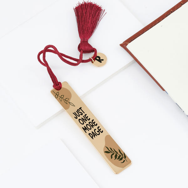Personalized One More Page Metal Bookmark