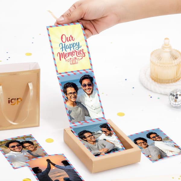 Personalized Our Happy Memories Friends Photo Pop Up Box