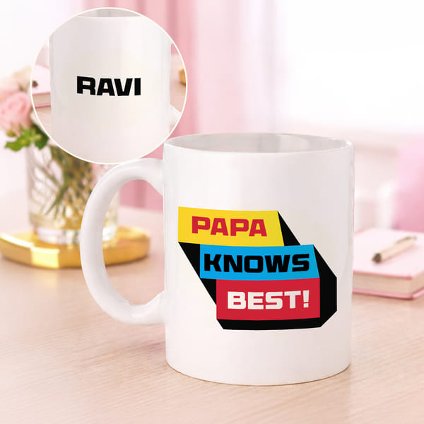 Personalized Papa Knows Best Mug for Father's Day