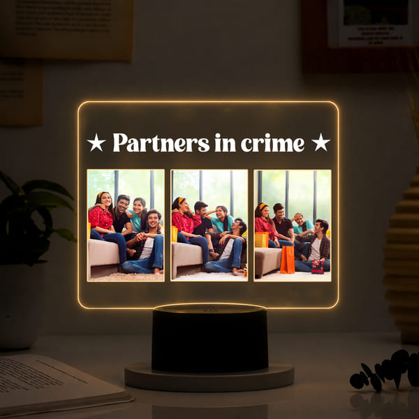 Personalized Partners In Crime LED Lamp for Friends