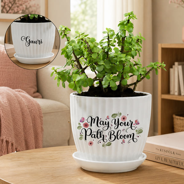 Personalized Path Blooming Jade Plant