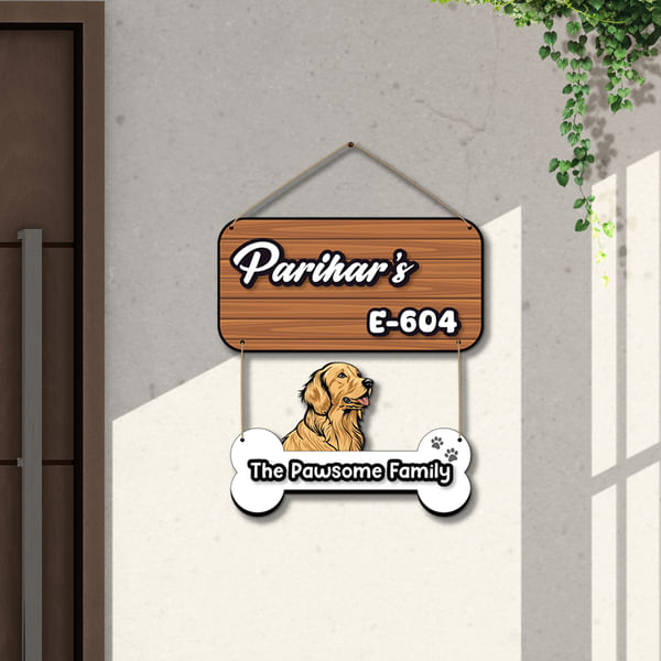 Personalized Pawsome Family Nameplate