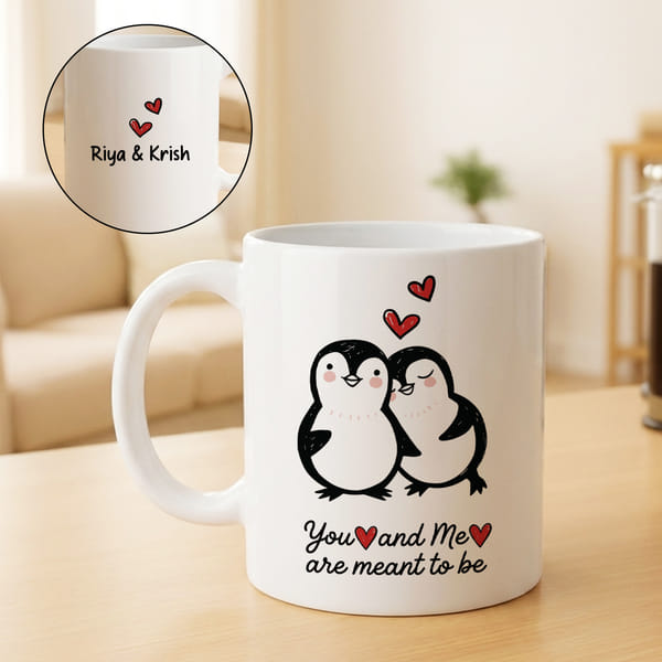 Personalized Penguin Duo Coffee Mug