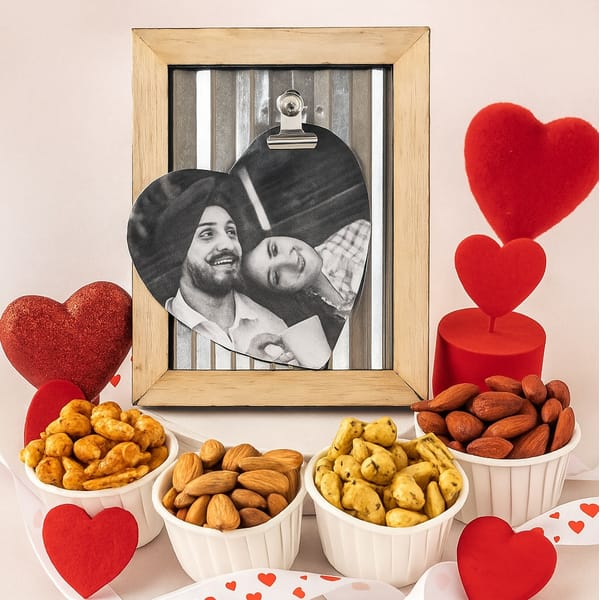 Personalized Photo Frame with Gourmet Nut Snacks