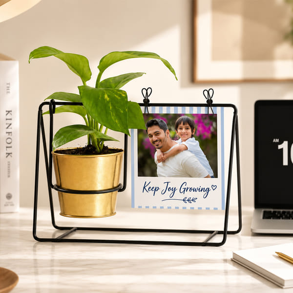Personalized Polaroid Money Plant Swing Planter