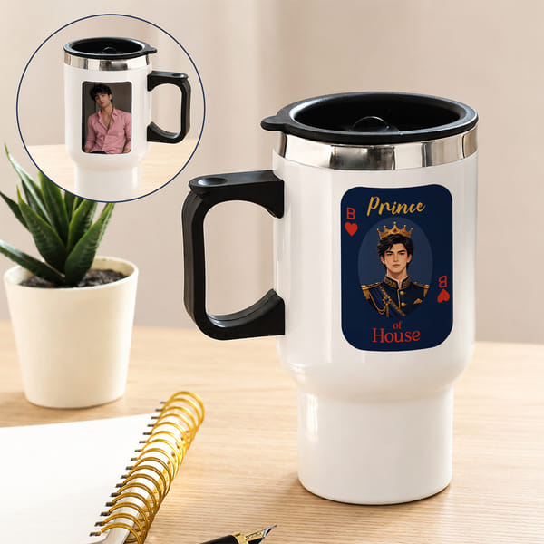 Personalized Prince of House Travel Mug for Rakhi