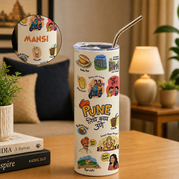 Personalized Pune Vibes Stainless Steel Sipper