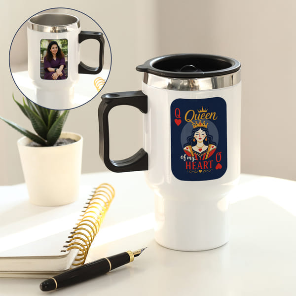 Personalized Queen of Heart Travel Mug