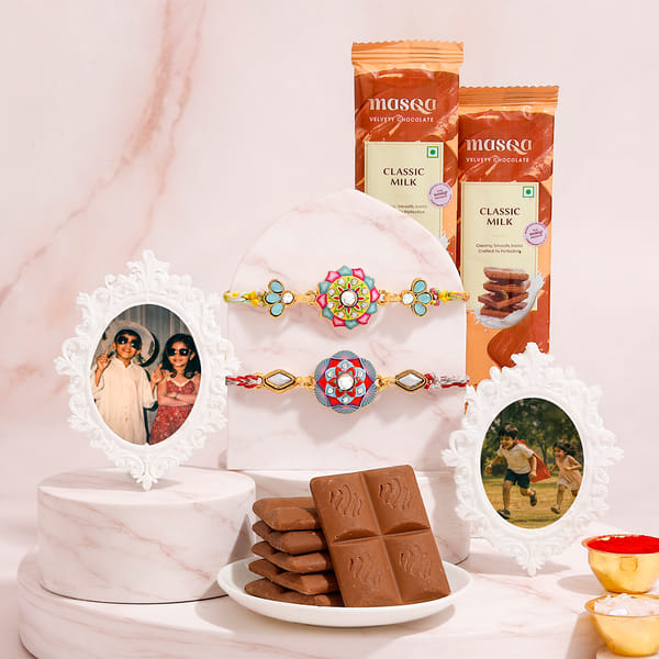 Personalized Rakhi and Memories Gift Set