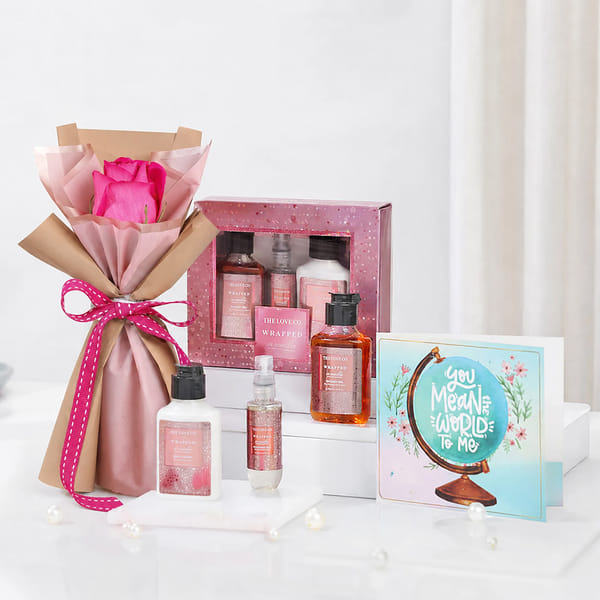 Personalized Rose & Bath Body Gift Set