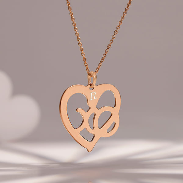 Personalized Rose Gold Heart Pendant Valentine's Day Gift