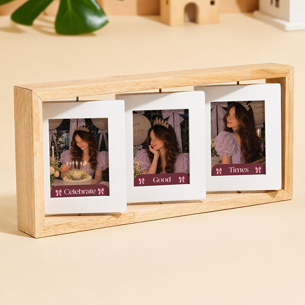 Personalized Rotating Birthday Wooden Frame