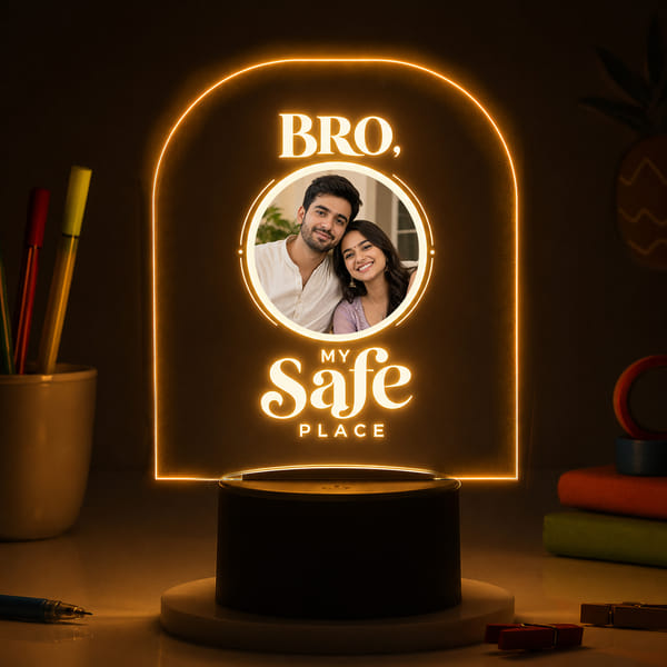 Personalized Safe Space LED Lamp For Brothers