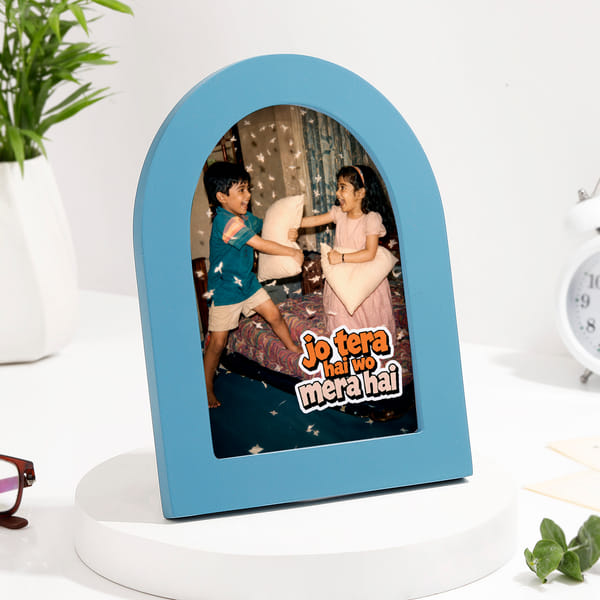 Personalized Sibling Forever Blue Photo Frame