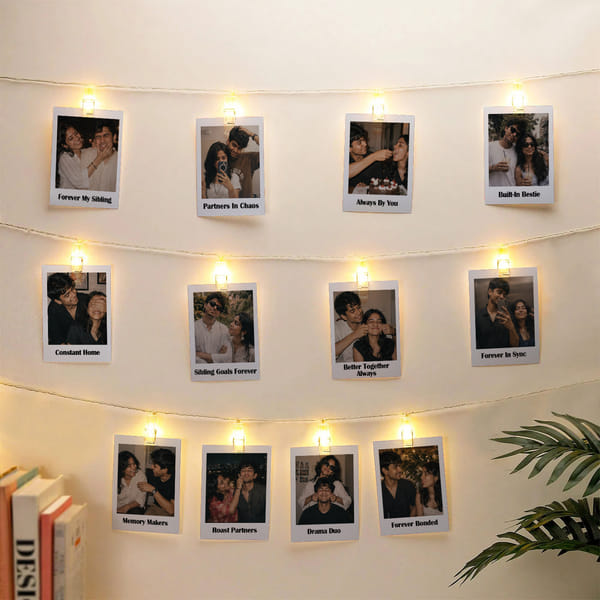 Personalized Sibling Memories LED Photo String