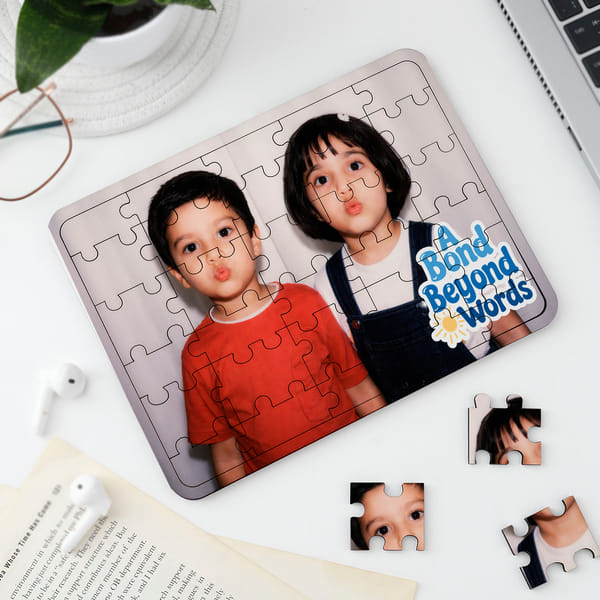 Personalized Sibling Photo Puzzle for Rakhi
