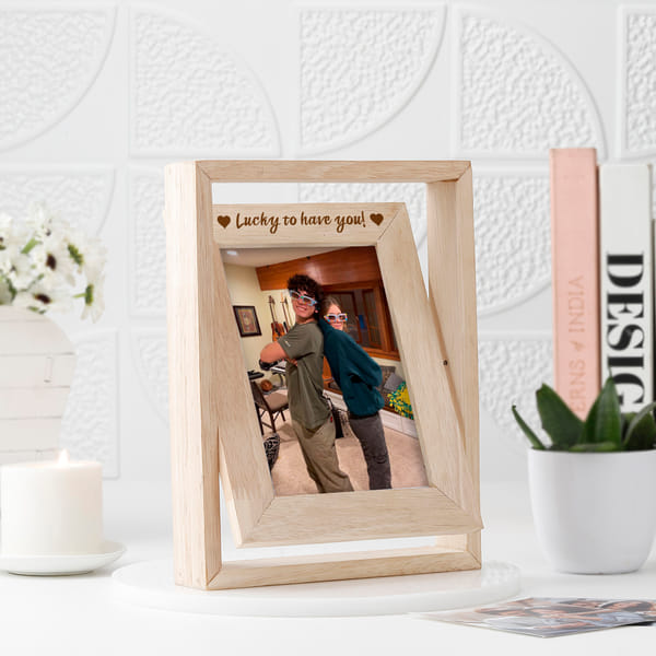Personalized Sibling Rotating Photo Frame for Rakhi