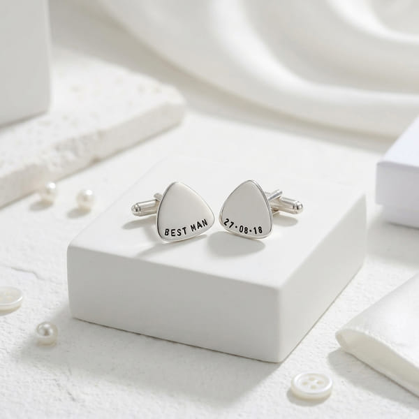 Personalized Silver Cufflinks for Father's Day