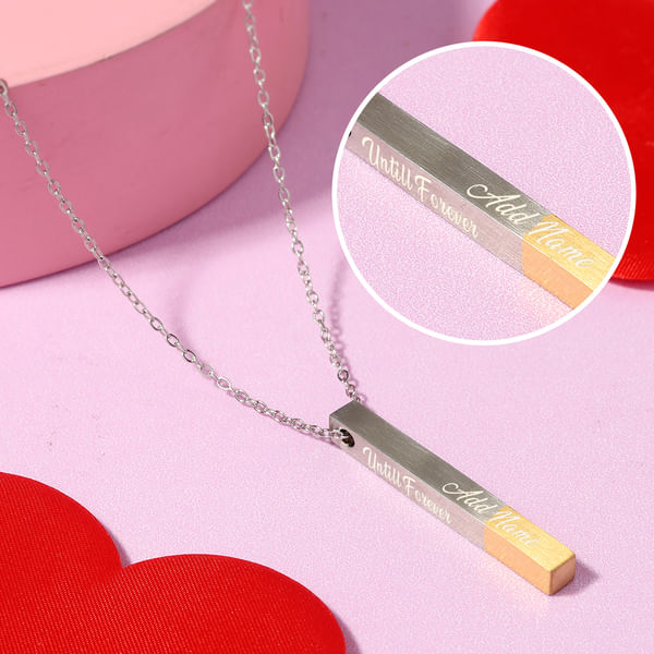 Personalized Silver & Gold Cubic Pendant