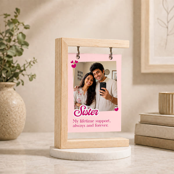 Personalized Sister Photo Wooden Frame for Rakhi