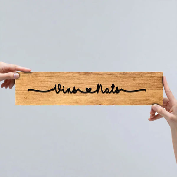 Personalized Sleek 3D Nameplate - Natural Oak