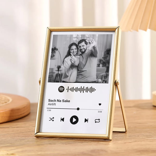 Personalized Spotify Couple Photo Frame for Husband