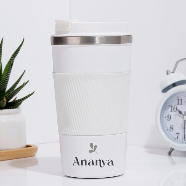 Personalized Stainless Steel White Tumbler - 510 ML