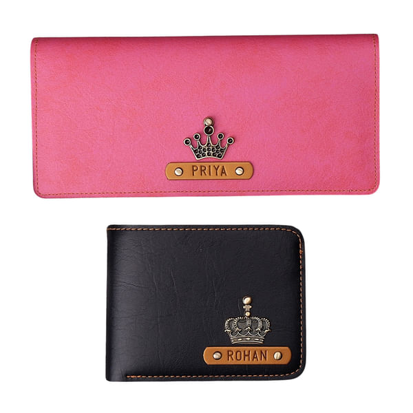 Personalized Stylish Couple's Wallet Set