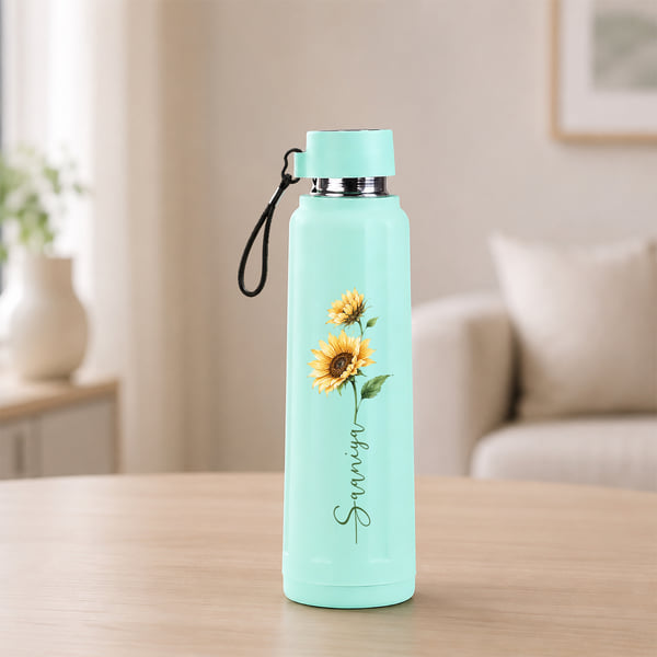 Personalized Sunflower Stainless Steel Water Bottle